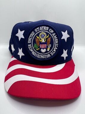 United States Of America Hat Cap Men Red White Blue Stars Stripes Washington DC